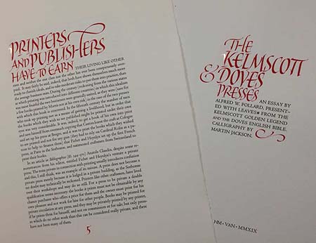 The Kelmscott & Doves Presses - A Leaf Book